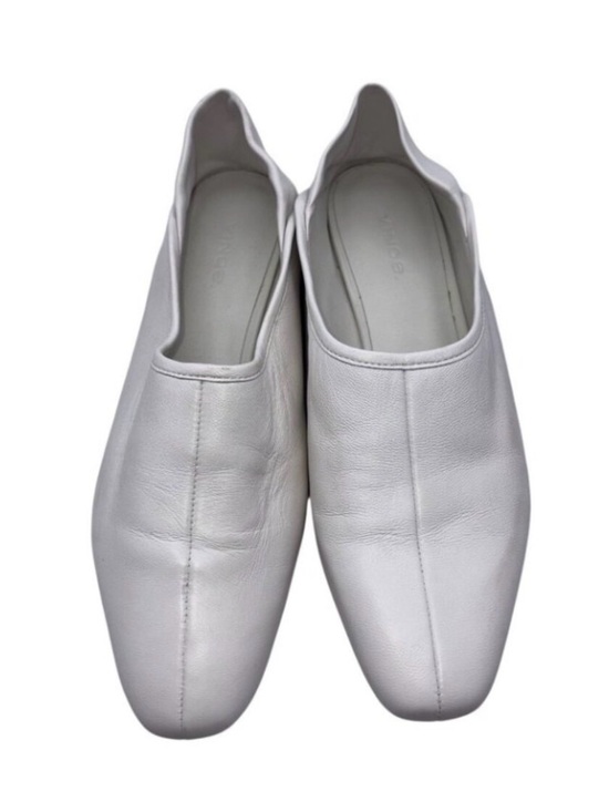 Vince Shoes - VINCE. White Branine Square Toe Slip On Leather Loafers Shoes Women’s Size 7.5